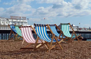 Sun Loungers on Brighton Beach
